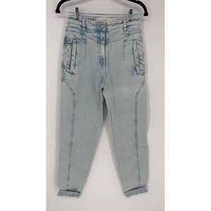 IRO PARIS CADIERE SNOW BLEACH HIGH WAIST JEANS ACID WASH SIZE 4